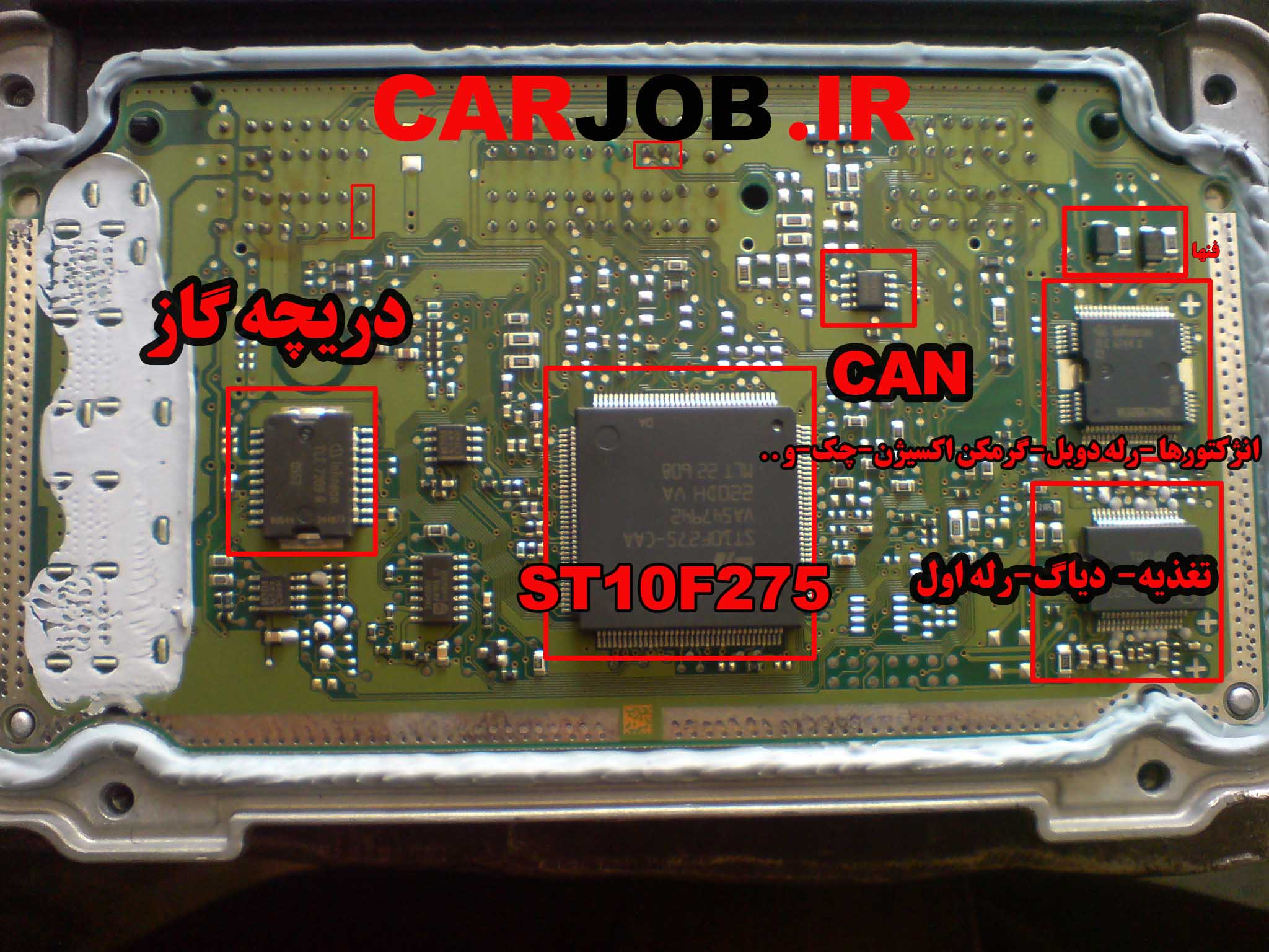 اموزش معرفی قطعات برد ECU 7.4.5  206